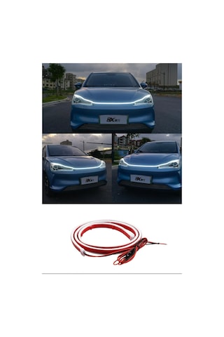 Kaput Ledi Animasyonlu Gündüz Ledi Kaput Arası Şerit Led Silikon 90 Cm Beyaz Renk 90 Cm Beyaz Işık