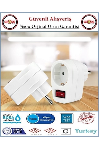 Viko Anahtarlı Tekli Topraklı Fiş Priz