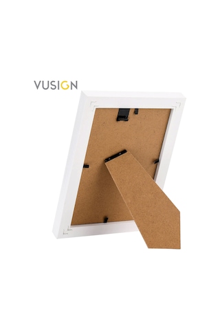 Vusıgn Vs654-wh Mdf Fotoğraf Çerçevesi 10x15 Cm Beyaz Kabartmalı Çerçeve Masaüstü Ve Duvar Askılı