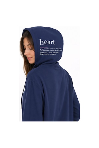 Neden Tekstil Kadın Kapüşonlu Lacivert Sweatshirt