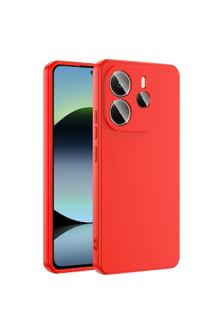 Xiaomi Redmi Note 14 4g Kılıf Yumuşak Silikon Kamera Korumalı Lansman Ata Pro Tech Kırmızı