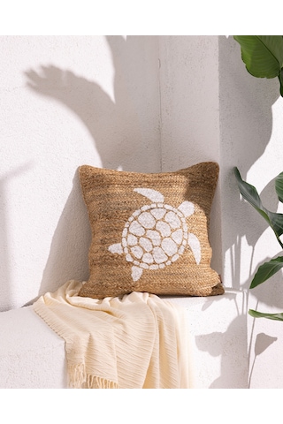 Madame Coco Trianon Jüt Kırlent Kılıfı - Naturel - 50x50 Cm Çok Renkli