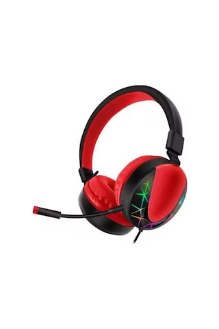 Akz 021 Kablolu Mikrofonlu Işıklı Oyuncu Kulaklığı Rgb Kırmızı