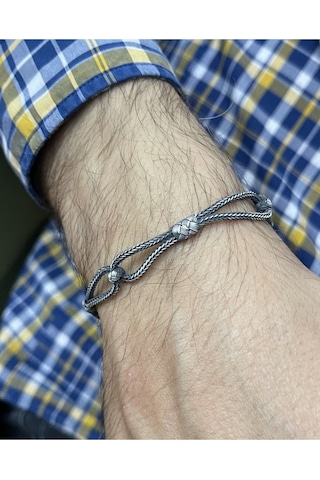 Kazzaze Gümüş Kazaziye Örgü Bileklik BIL068