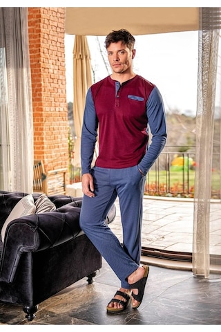 Jiber Erkek Yakası Düğmeli Kışlık Pijama Takımı 15060 - 1 Adet 001