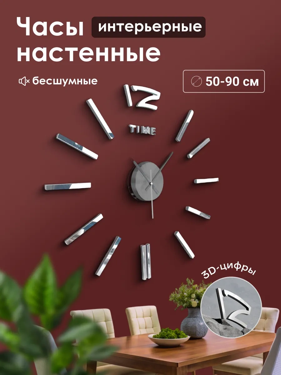 Casy Market Duvar Saati, Ev Dekorasyonu İçin Kendinden Yapışkanlı 3d Dekor 233994042 Beyaz