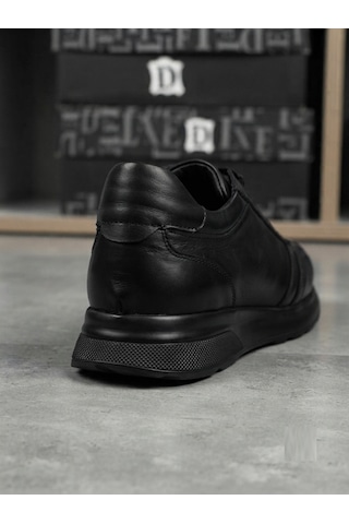 Growish Gd0128 Hakiki Deri Büyük Numara 39 44 45 46 Numara Akıllı Bağcık Kaydırmaz Güçlü Taban Ekonomik Siyah Günlük Sneaker Erkek Ayakkabı Siyah 2