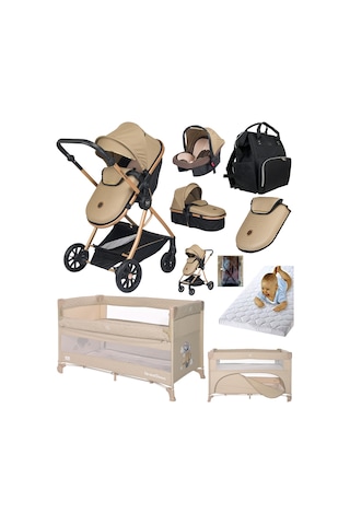 Baby Home 8 in 1 Yeni Doğan Full Takım Set 1010 Travel Sistem Bebek Arabası Ve Lorelli Anne Yanı Beşik Oyun Parkı Yatak Beşik