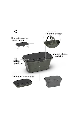 Dancemonkey Kamp Su Taşıma Sepeti Piknik Sepeti Açık Katlanır Kutu Masa Olarak Kullanılabilir Rastgele Renk Çok Renkli