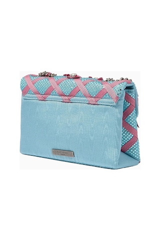Kurt Geiger Medium Kensington Bow Fiyonk Detaylı Kadın Omuz Çantası Mavi