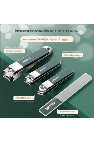 Tırnak Makası & Kulak Bakım 10 Parçalı Set Paslanmaz Karbon Çelik