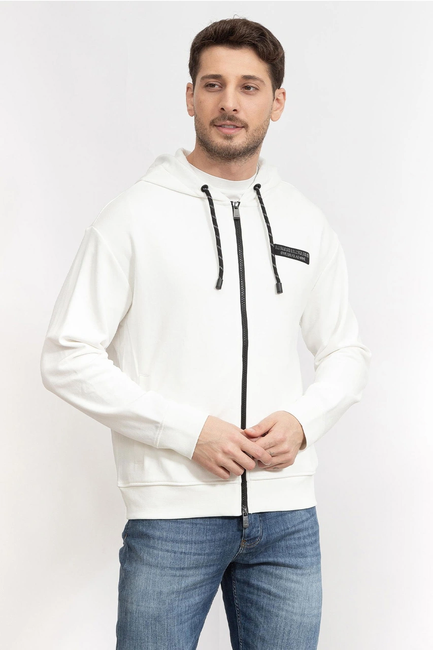 Armani Exchange Armani Fermuarlı Erkek Sweat Beyaz