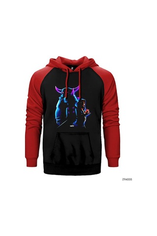 Clash Of Clans Büyücü Ve Pekka Gri Renk Reglan Kol Sweatshirt / Hoodie