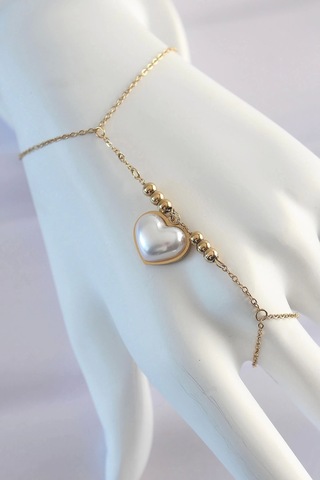 Ceylan Adam 316l Çelik Gold Renk Beyaz Bubble Kalp Tasarımlı Şahmeran Çok Renkli