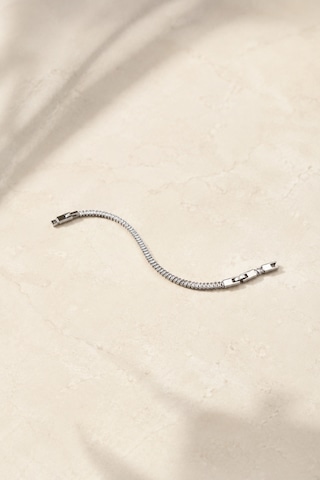 Balenbi Jewelry Kadın Sıra Taşlı Tenis Model Kararmaz Çelik Bileklik Gümüş Renk 1124