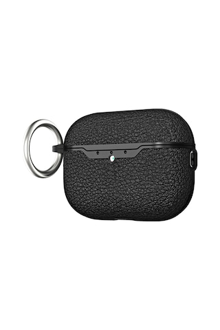 Apple Uyumlu AirPods Pro 3 Kılıf Deri Tarzı Silikon Case 03 Siyah