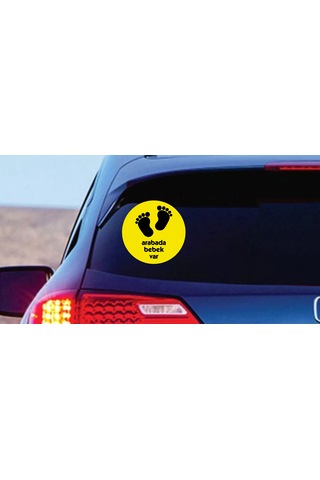 Arabada Bebek Var Sticker - Araba Oto Motosiklet Karavan Sticker - 00001 25x25 Cm