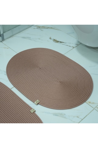 Zengin Supla 2'li Banyo Paspas Set Gül Kurusu
