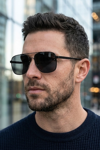 Di Caprio Dc3053black Siyah Modern Square Polarize Camlı Erkek Güneş Gözlüğü