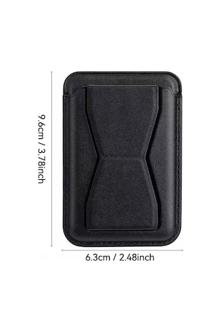 Stand Olabilen Magsafe İle Uyumlu Pu Deri Kartlık Crd-03 Magnetic Standlı Kartlık