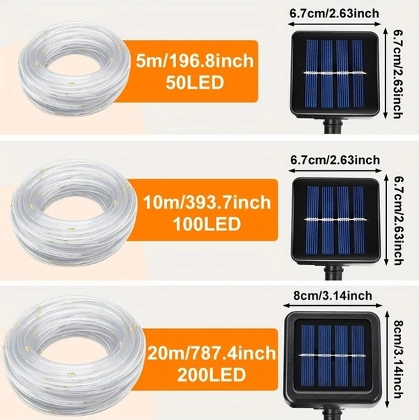 Trendooze Güneş Enerjili 50 Led Peri Işıkları 8 Mod Bahçe Parti Dekor