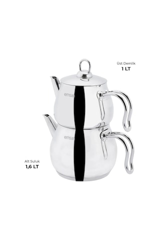 Emsan Lina Midi Çaydanlık Takımı Inox 1 - 1.6 Lt