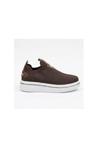 Daytex 1111 Erkek Slip-on - Full Triko Örgü Sportif Kalın Eva Taban Sneaker Kahverengi