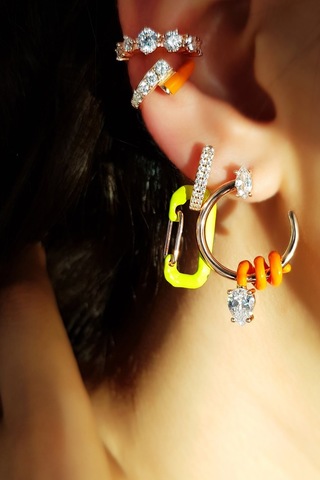 MorMajor Silver Ithal Zirkon Taşlı Gümüş Kıkırdak-4978