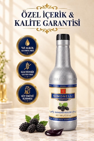 Simonelli Karadut Frozen Meyve Püresi 1 KG