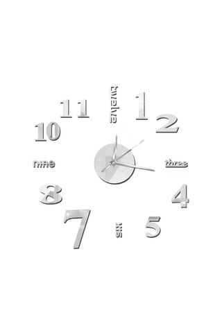 Reedark Gümüş Akrilik Dıy Duvar Saati - Sessiz Hareketli, Konforlu Yatak Odası Ve Oturma Odası Dekoru Pil Dahil Değil Gümüş