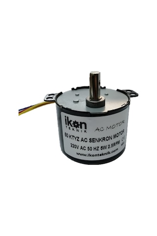 İKON TEKNİK AC SENKRON MOTOR 50 KTYZ 6 Watt 2.5 RPM 220 Volt KULUÇKA ÇEVİRME MOTORU - VİYOL MOTORU