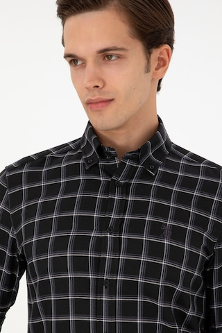 U.s. Polo Assn. Erkek Siyah Gömlek Desenli 50296615-vr046 Siyah