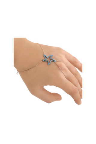 Argentum Concept - Firuze Taşlı Deniz Yıldızlı Şahmeran Rose Gold