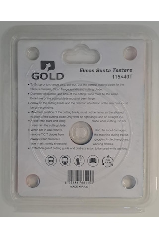 Sunta - Ahşap Elmas Daire Testere - Gold Elmas Testere 115 Lik Tct 115 Mm X 40 T X 22.23 Mm