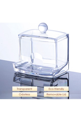 Geeroyoo Şeffaf Plastik Pamuklu Çubuk Saklama Kutusu - Takı Ve Aksesuar Organizatörü Şeffaf