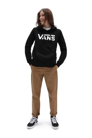 Vans Wm Drop V Logo Hoodıe-b Kadın Sweat Shirt Vn0a5hnpblk1 Siyah