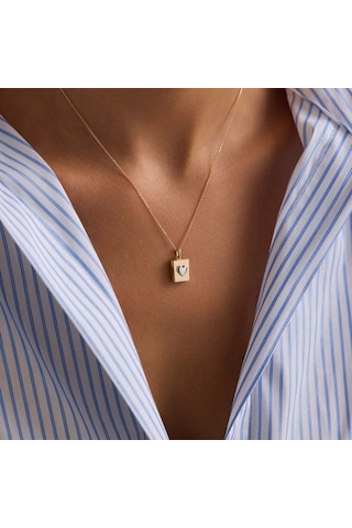 Sembolgold Sevimli Kapaklı Kalp Kolye 10.1 Mm 45 Cm T14384 Renkli