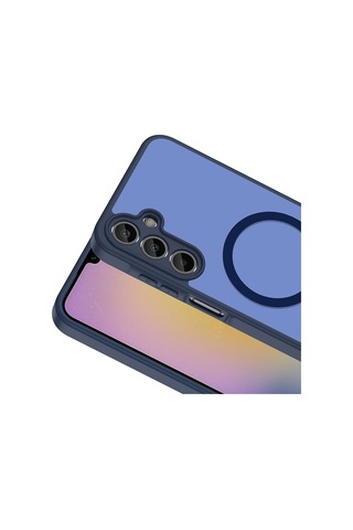Galaxy Uyumlu A34 Kılıf M-safe Şarj Özellikli Zore Babet Kapak Lacivert