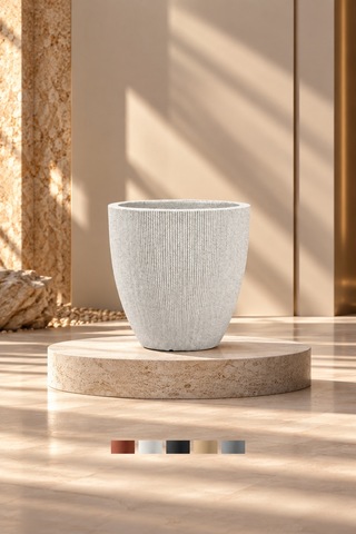 Bostann Dekoratif Saksı - Botonıa 030 - 50l - Beyaz 50 Lt