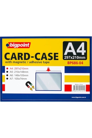 Bigpoint A4 Mıknatıslı Magnetic Afiş Muhafaza Kabı 5'li Poşet