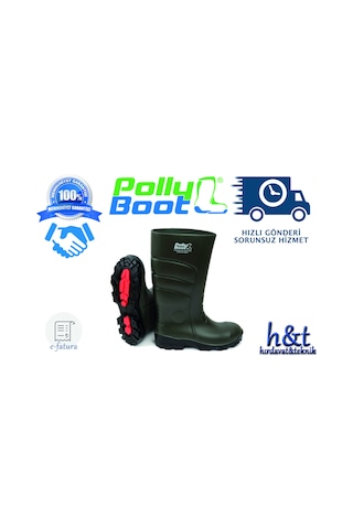 Pollyboot Galaxy Vega Pu Çizme Uzun Polly Boot "Çelik Burunsuz"