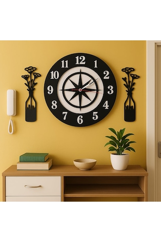 Yeni Tasarım Modern Duvar Saati Şık Ve Kalite Bir Arada No:1004 Siyah