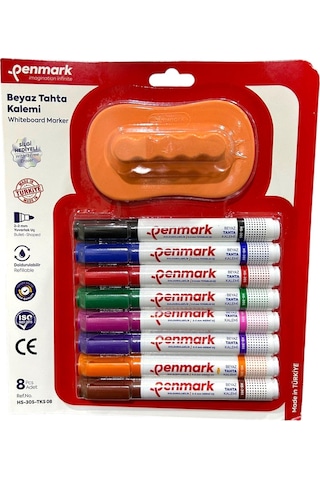 Beyaz Tahta Kalemi 8 Li Vakumlu Blister Silgi Hediyeli 8683181701908 Hs-305-tks 08 709712