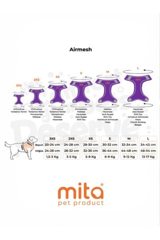 Mıta Aır Mesh 2'lı Bundle Set Kedı Köpek Göğüs Tasması + Köpek Gezdırme Tasması/kayışı Mor 3xs Mor