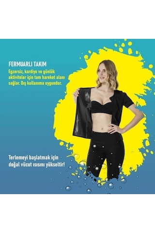 Termal Sauna Fermuarlı Kısa Kollu Sweat Sweet Sauna Pro Takım Çok Renkli