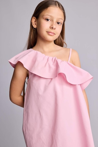Defacto Kolsuz Pamuklu Mini Elbise Kız Çocuk H7519a826hspn86 Pembe-pn86