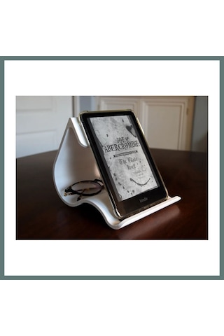 Bezos 3d Baskı Kavisli Kitap Ve Kindle Standı Okuma İstasyonu Dalgalı Kitap Tutucu Okuma Standı Beyaz Ventra