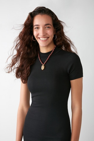 Grimelange Layana Bodycone Slim Fit Siyah Tekli Elbise