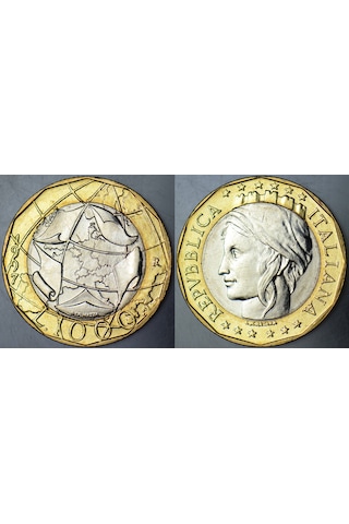 İtalya 1000 Liret 1997 Bimetal Çil.