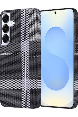 Goocamp Galaxy Uyumlu S24 Plus Kılıf Magsafe Şarj Özellikli Karbon Fiber Görünümlü Nekst Ka Gri